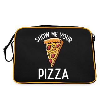 Snack Pizzalove Pizza Lover Cadeau - Sac Retro - noir/or - Dos
