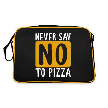 Snack Pizzalove Pizza Lover Geschenk - Retro Tasche - Schwarz/Gold - Hinten