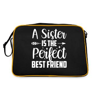 A sister is the perfect best friend team - Retro Bag - black/gold - Back