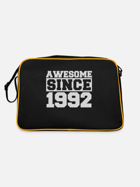 Awesome since 1992 - Retro Tasche - Schwarz/Gold - Hinten