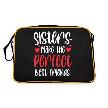 Sisters are the perfect best friends team - Retro Bag - black/gold - Back