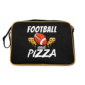 Snack Pizzalove Pizza Lover Geschenk - Retro Tasche - Schwarz/Gold - Hinten
