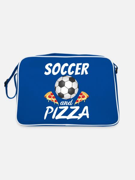Snack Pizzalove Pizza Lover Gift - Retro Bag - blue/white - Back