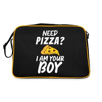 Snack Pizzalove Pizza Lover Cadeau - Sac Retro - noir/or - Dos
