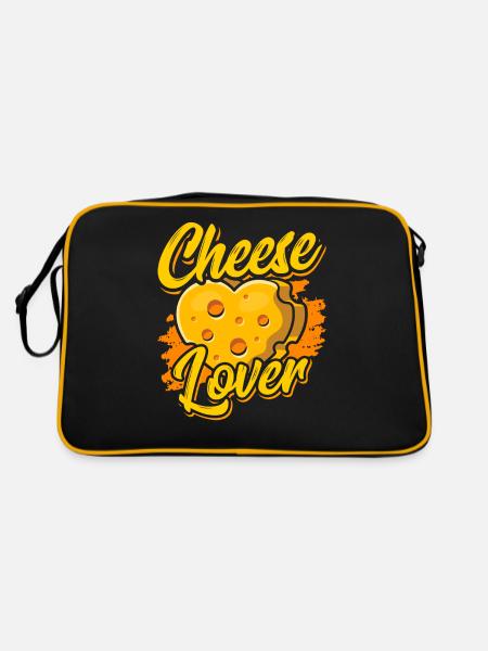 Amateurs de fromage Les amateurs de fromage adorent les dictons doux - Sac Retro - noir/or - Dos