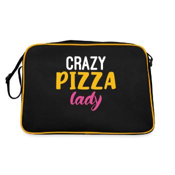 Snack Pizzalove Pizza Lover Geschenk - Retro Tasche - Schwarz/Gold - Hinten