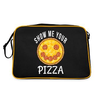 Snack Pizzalove Pizza Lover Cadeau - Sac Retro - noir/or - Dos