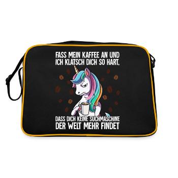 Fass mein Kaffee an und ich klatsch dich Kaffee - Retro Tasche - Schwarz/Gold - Hinten
