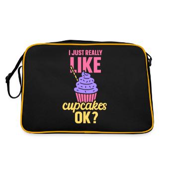 J’aime vraiment les cupcakes cupcakes sucrés - Sac Retro - noir/or - Dos