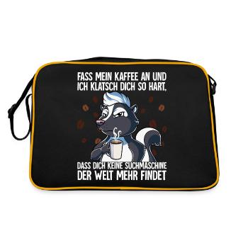 Fass mein Kaffee an und ich klatsch dich Kaffee - Retro Tasche - Schwarz/Gold - Hinten