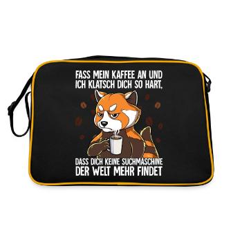 Fass mein Kaffee an und ich klatsch dich Kaffee - Retro Tasche - Schwarz/Gold - Hinten