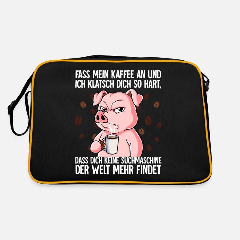 Fass mein Kaffee an und ich klatsch dich Kaffee - Retro Tasche - Schwarz/Gold