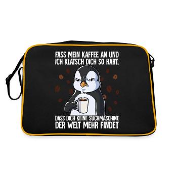 Fass mein Kaffee an und ich klatsch dich Kaffee - Retro Tasche - Schwarz/Gold - Hinten