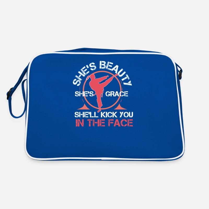 She Is Beauty She Is Grace She Will Kick You In Retro Tasche