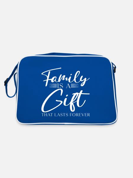La famille est un cadeau qui dure pour toujours - Sac Retro - bleu/blanc - Dos