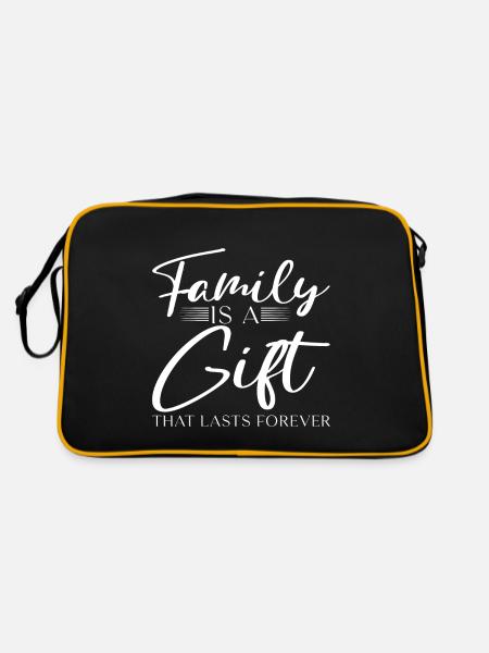 La famille est un cadeau qui dure pour toujours - Sac Retro - noir/or - Dos