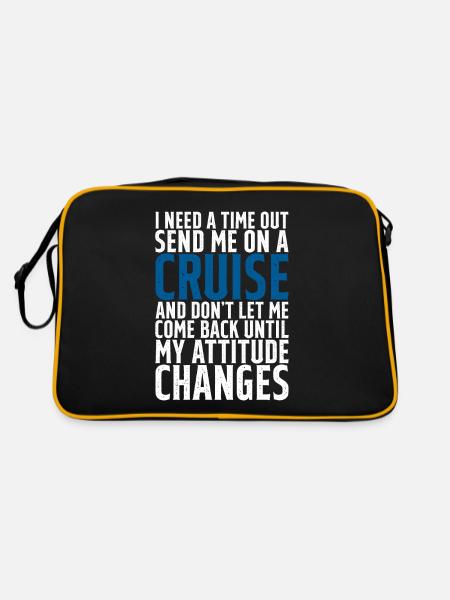 I Need A Time Out, Send Me On A Cruise - Retro Bag - black/gold - Back