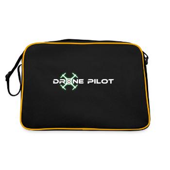 Drohnenpilot Glow Effekt - Retro Tasche - Schwarz/Gold - Hinten