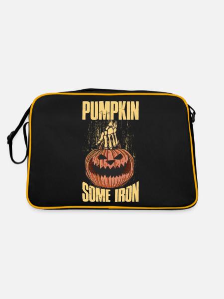 Pumpkin Some Iron Halloween Pumpkin Gift - Retro Bag - black/gold - Back