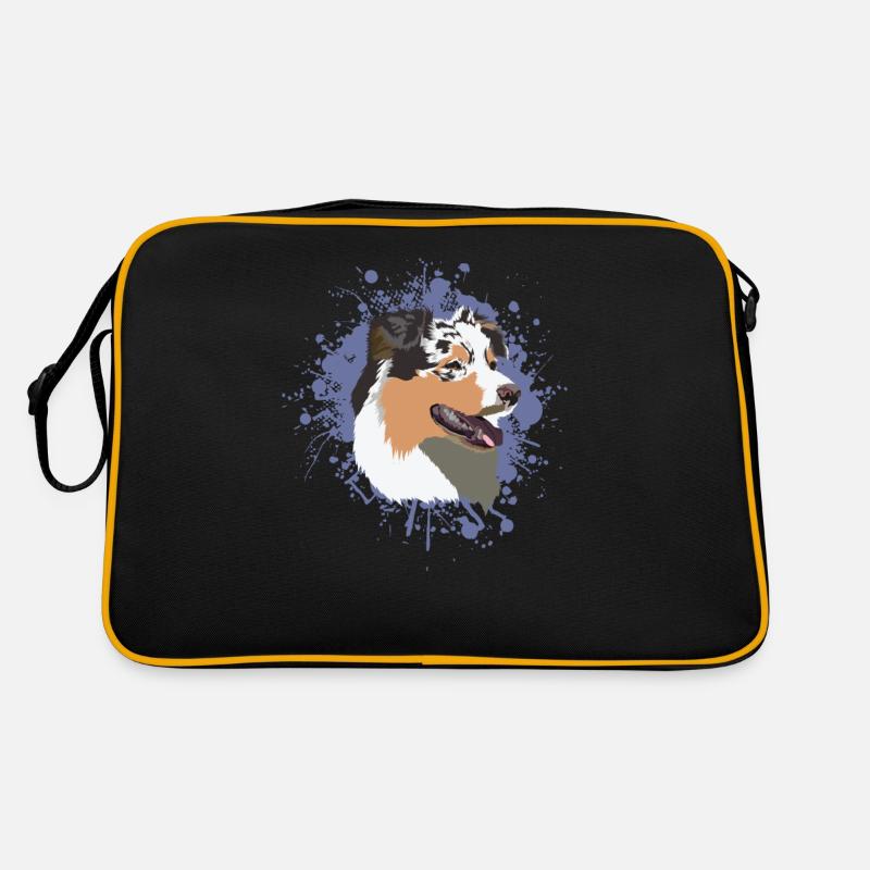 Hund Australian Shepherd Haustier Zucht Retro Tasche
