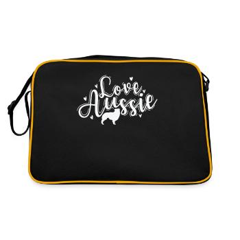 Love Aussie Australian Shepherd Dog - Retro Bag - black/gold - Back