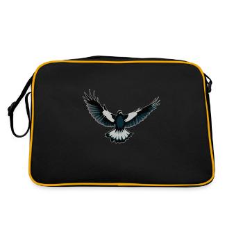 Perfect funny cute magpie bird design - Retro Bag - black/gold - Back