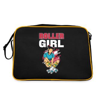 Roller Girl Roller Skating Skater Rollerblades - Retro Bag - black/gold - Back