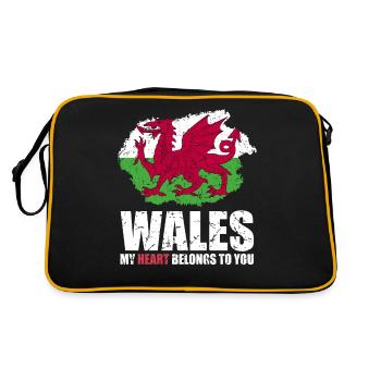 Wales Flag - Retro Bag - black/gold - Back