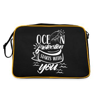La protection des océans commence avec votre lac marin - Sac Retro - noir/or - Dos
