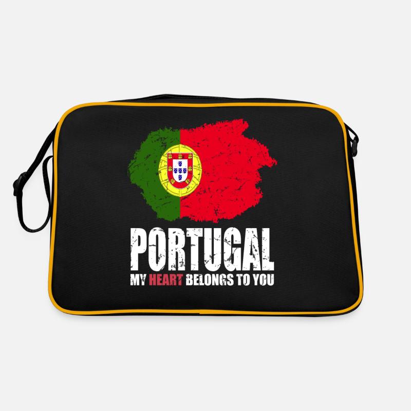 Drapeau du Portugal - Sac Retro - noir/or