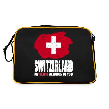 Drapeau de la Suisse - Sac Retro - noir/or - Dos