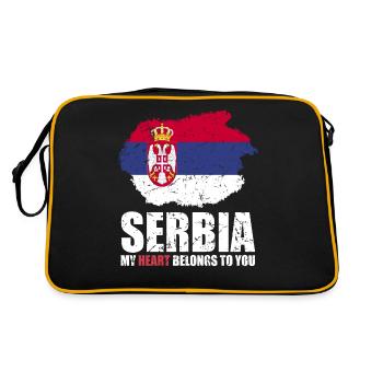 Drapeau de la Serbie - Sac Retro - noir/or - Dos