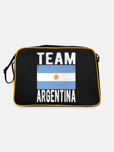 ARGENTINIEN Fahne - Retro Tasche - Schwarz/Gold - Hinten