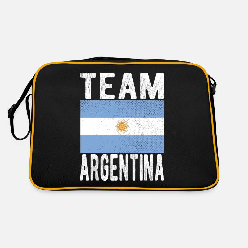 ARGENTINIEN Fahne - Retro Tasche - Schwarz/Gold