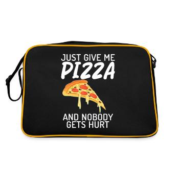 Snack Pizzalove Pizza Lover Cadeau - Sac Retro - noir/or - Dos