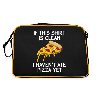 Snack Pizzalove Pizza Lover Geschenk - Retro Tasche - Schwarz/Gold - Hinten