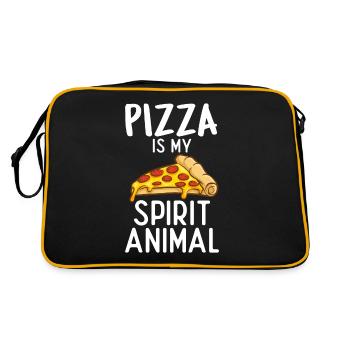 Snack Pizzalove Pizza Lover Cadeau - Sac Retro - noir/or - Dos