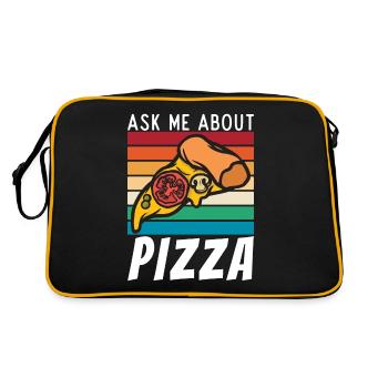Snack Pizzalove Pizza Lover Cadeau - Sac Retro - noir/or - Dos
