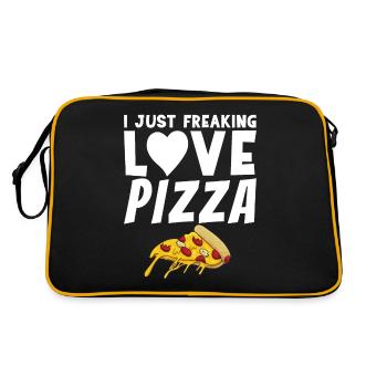Snack Pizzalove Pizza Lover Cadeau - Sac Retro - noir/or - Dos