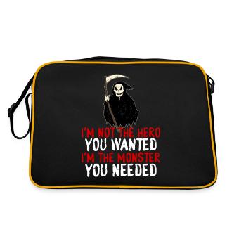 Not The Hero You Wanted, The Monster You Needed 4 - Retro Tasche - Schwarz/Gold - Hinten