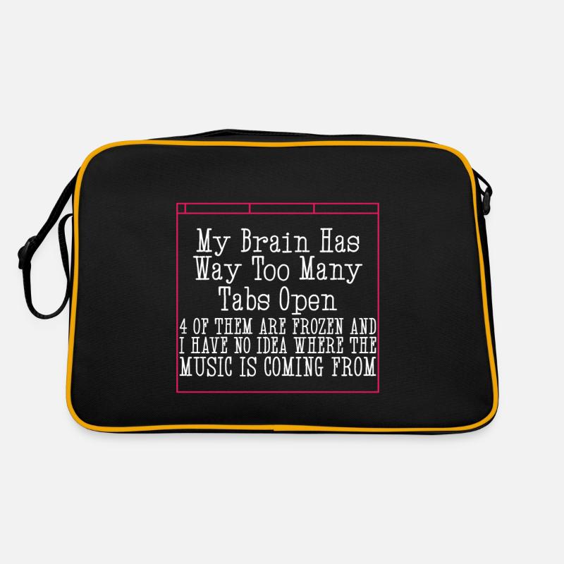 Mon cerveau a beaucoup trop d’onglets ouverts 4 - Sac Retro - noir/or