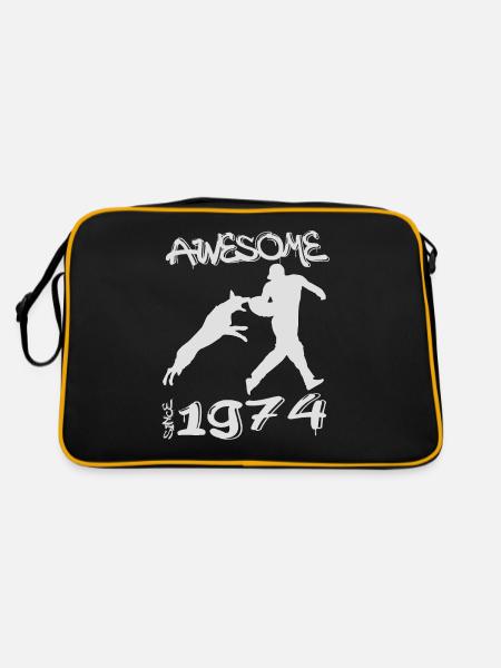 Génial depuis 1974. Agilité, Hundetraining - Sac Retro - noir/or