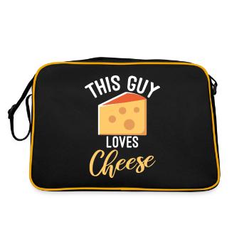 Snack Cheese Lover Cheese Gift - Sac Retro - noir/or - Dos