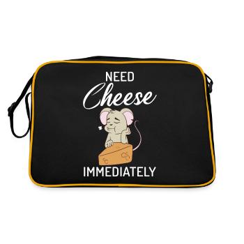 Snack Cheese Lover Cheese Gift - Sac Retro - noir/or - Dos