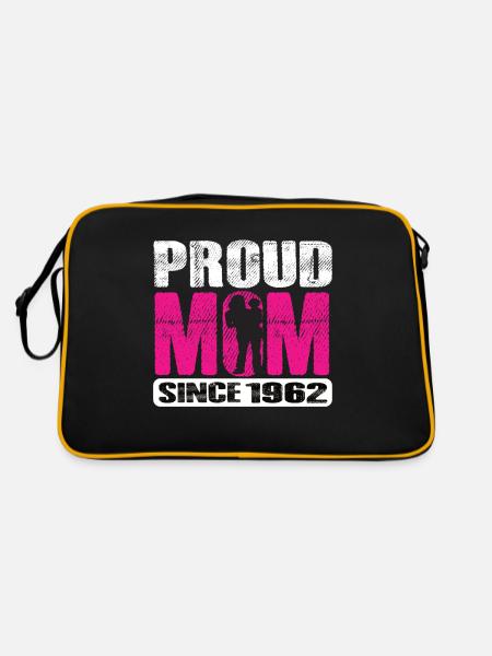 Proud Mom Since 1962 - Retro Tasche - Schwarz/Gold - Hinten
