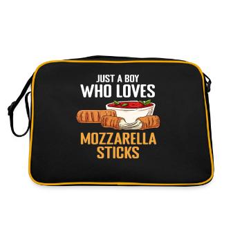 Juste un garçon qui aime les bâtonnets de mozzarella - Sac Retro - noir/or - Dos