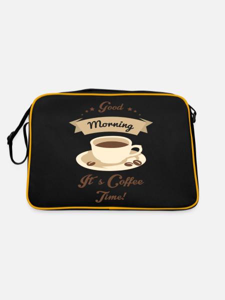 Bonjour, c’est l’heure du café - Sac Retro - noir/or - Dos