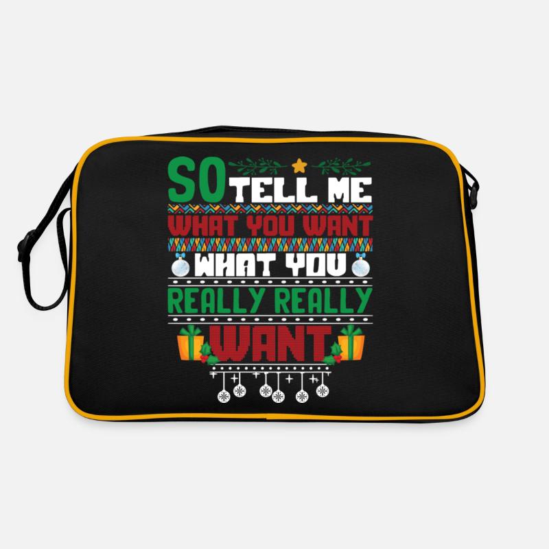 Christmas So Tell Me What You Really Really Want Retro Tasche