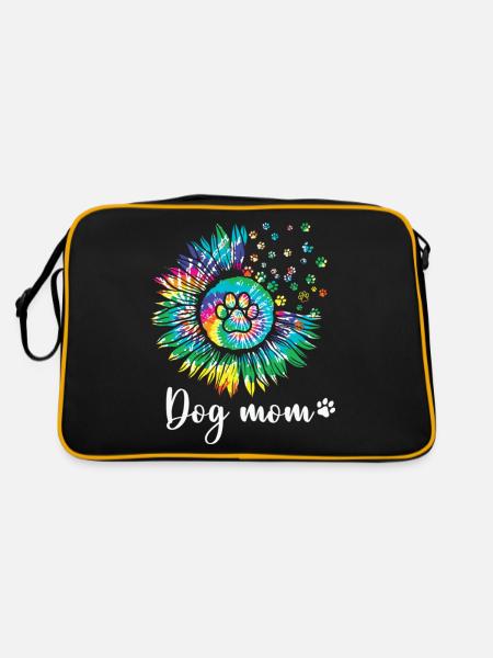 Hippie Gift Dog Mom Women - Retro Bag - black/gold