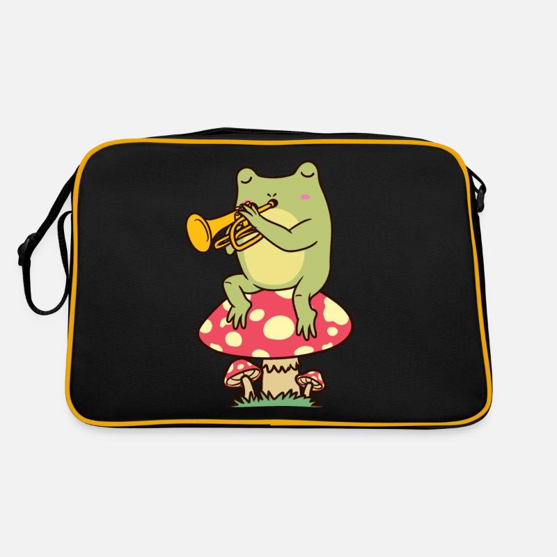 Grenouille sur champignon avec trompette Sac Retro